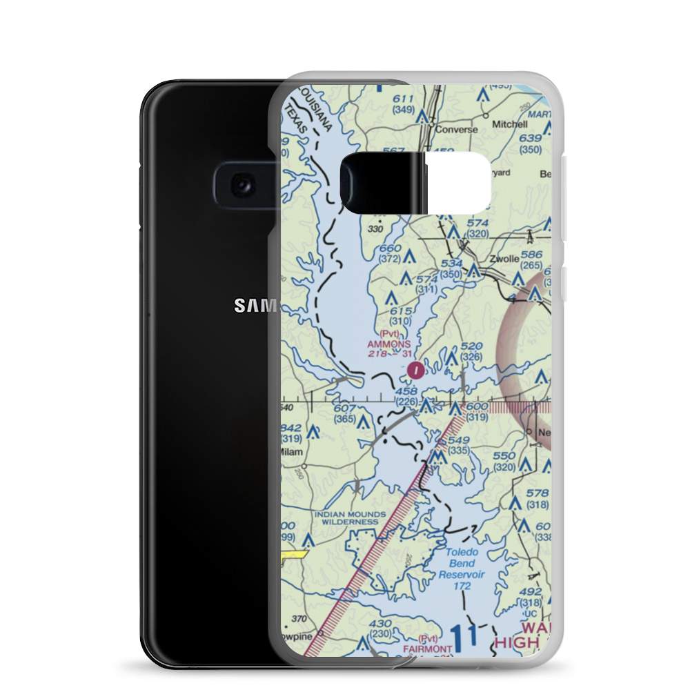 Ammons Airport (5LS9) VFR Sectional Samsung Case Samsung Galaxy S10e model shown