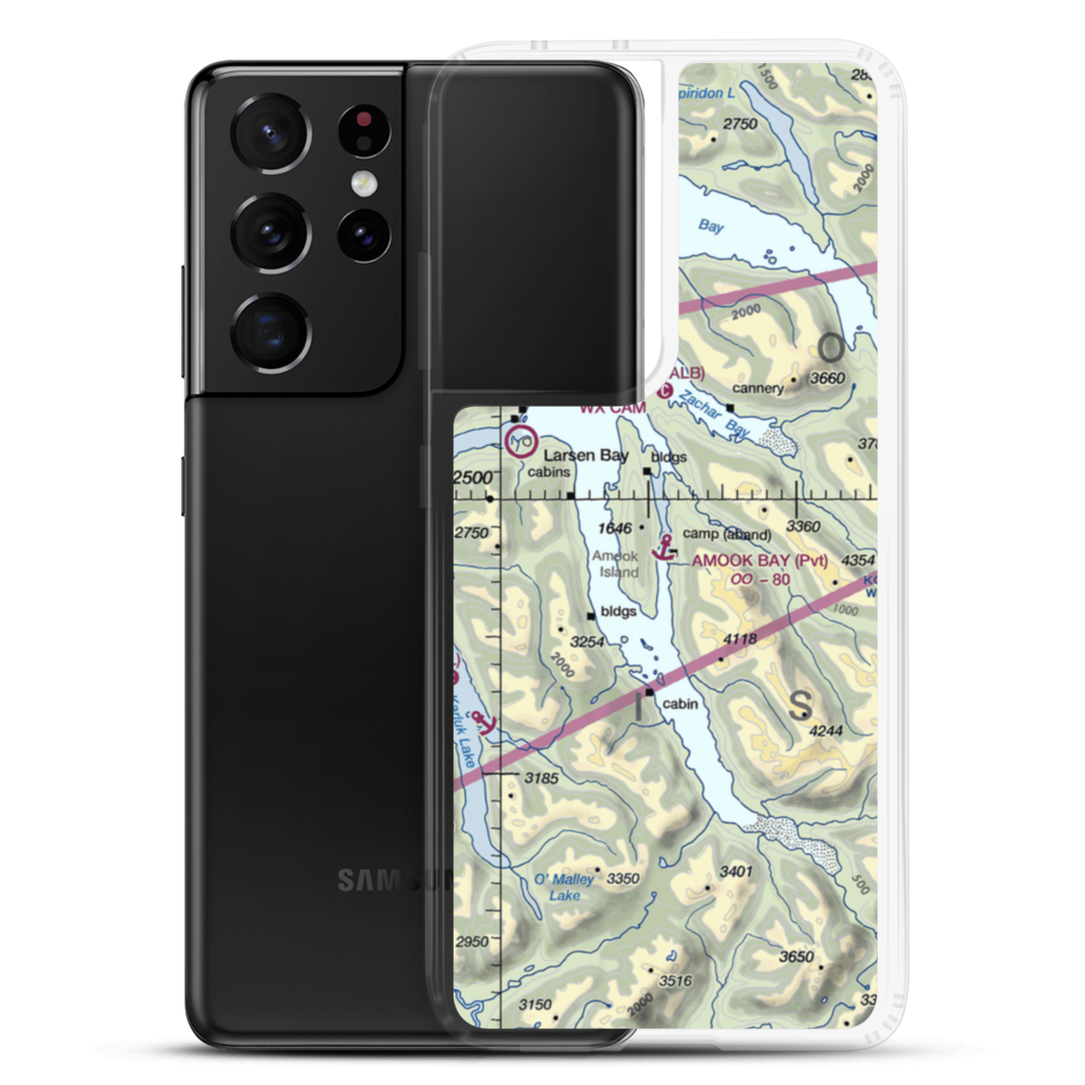 Amook Bay Seaplane Base (AK81) VFR Sectional Samsung Case Samsung Galaxy S21 Ultra model shown