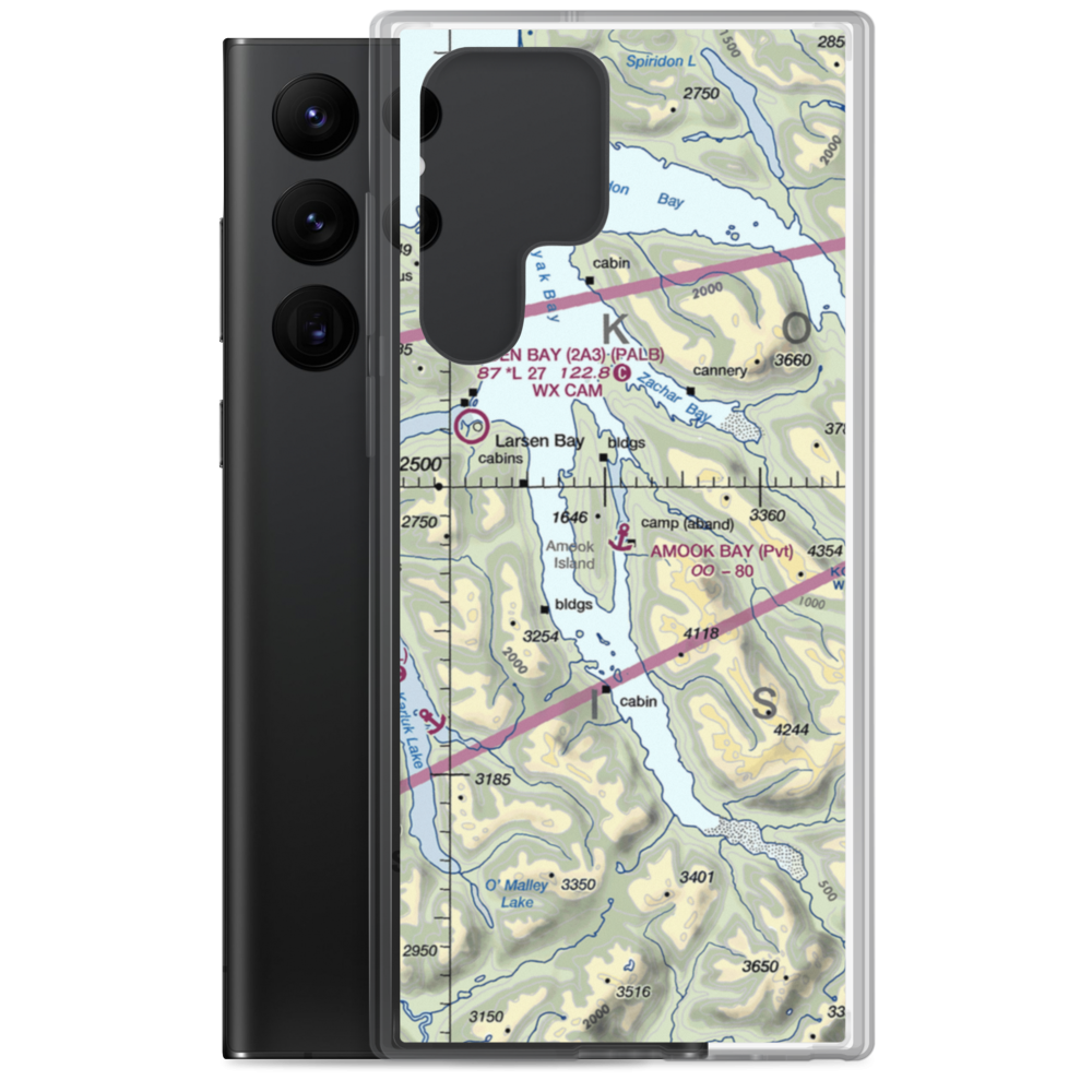 Amook Bay Seaplane Base (AK81) VFR Sectional Samsung Case Samsung Galaxy S22 Ultra model shown