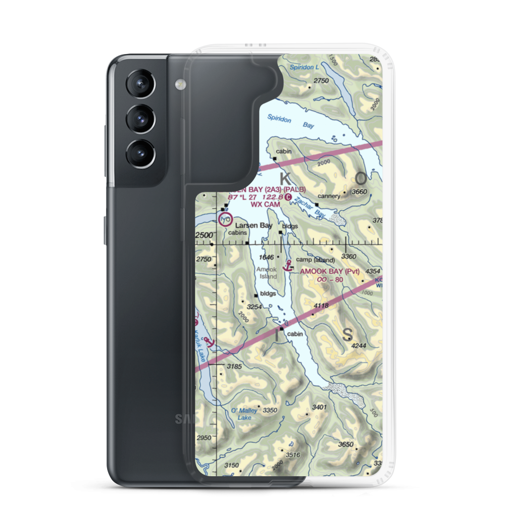 Amook Bay Seaplane Base (AOS) VFR Sectional Samsung Case Samsung Galaxy S21 model shown