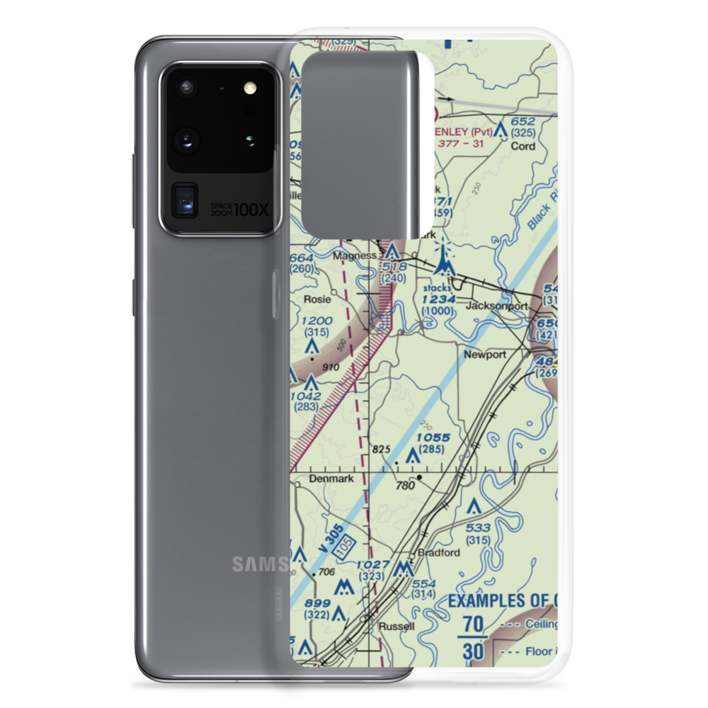 Amos Airport (AR56) VFR Sectional Samsung Case Samsung Galaxy S20 Ultra model shown