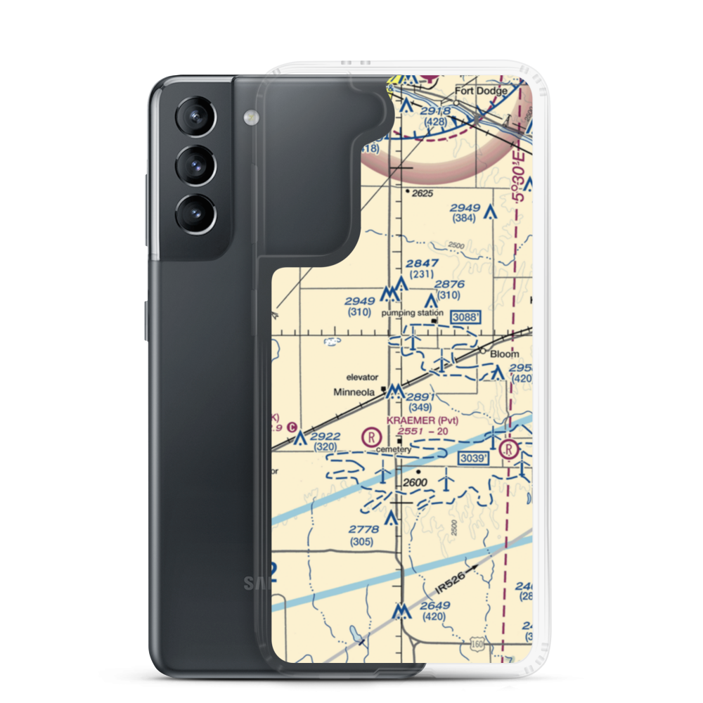 Amy Airport (SN94) VFR Sectional Samsung Case Samsung Galaxy S21 model shown