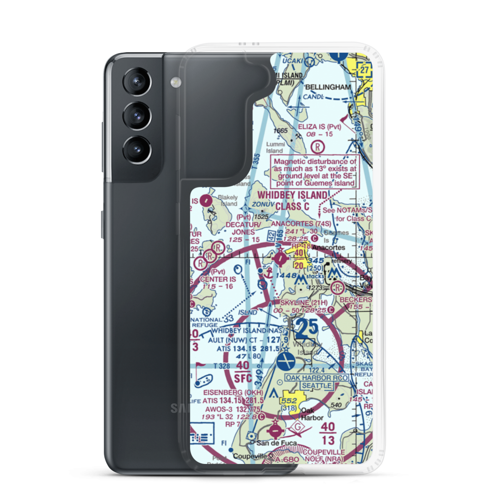 Anacortes Airport (74S) VFR Sectional Samsung Case Samsung Galaxy S21 model shown