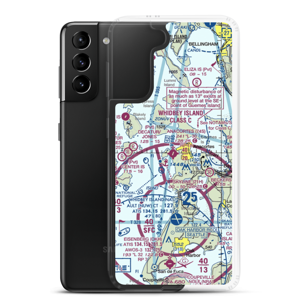 Anacortes Airport (74S) VFR Sectional Samsung Case Samsung Galaxy S21 Plus model shown