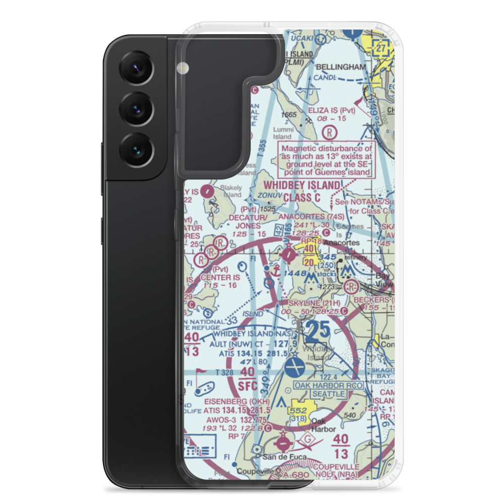 Anacortes Airport (74S) VFR Sectional Samsung Case Samsung Galaxy S22 Plus model shown