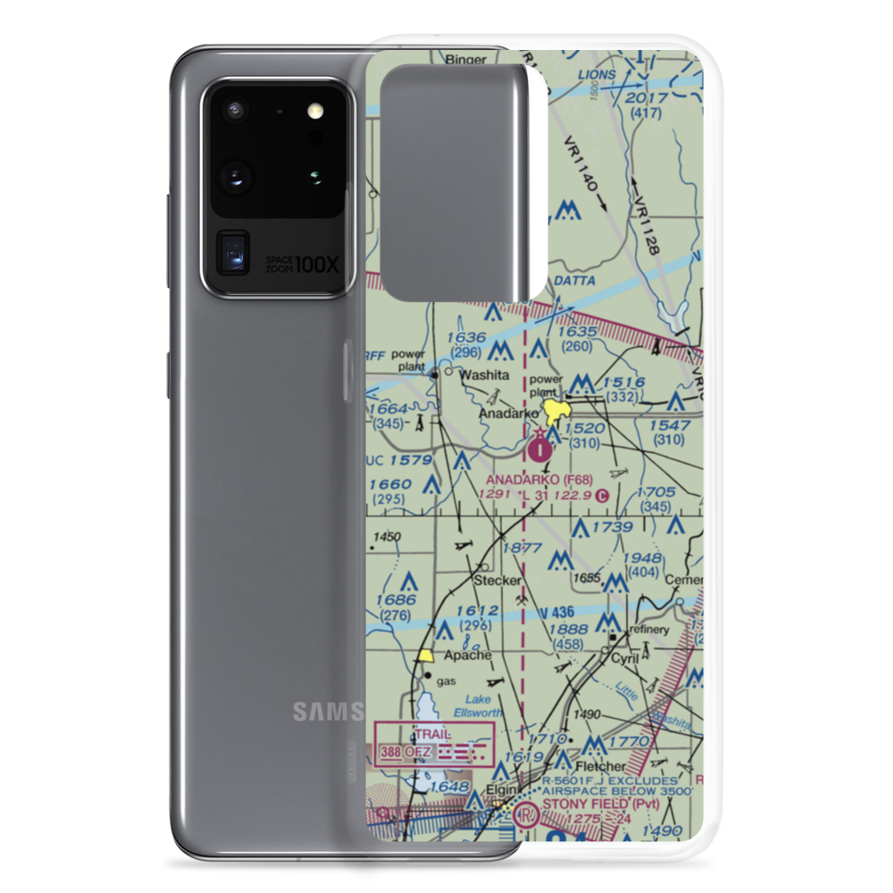 Anadarko Municipal Airport (F68) VFR Sectional Samsung Case Samsung Galaxy S20 Ultra model shown