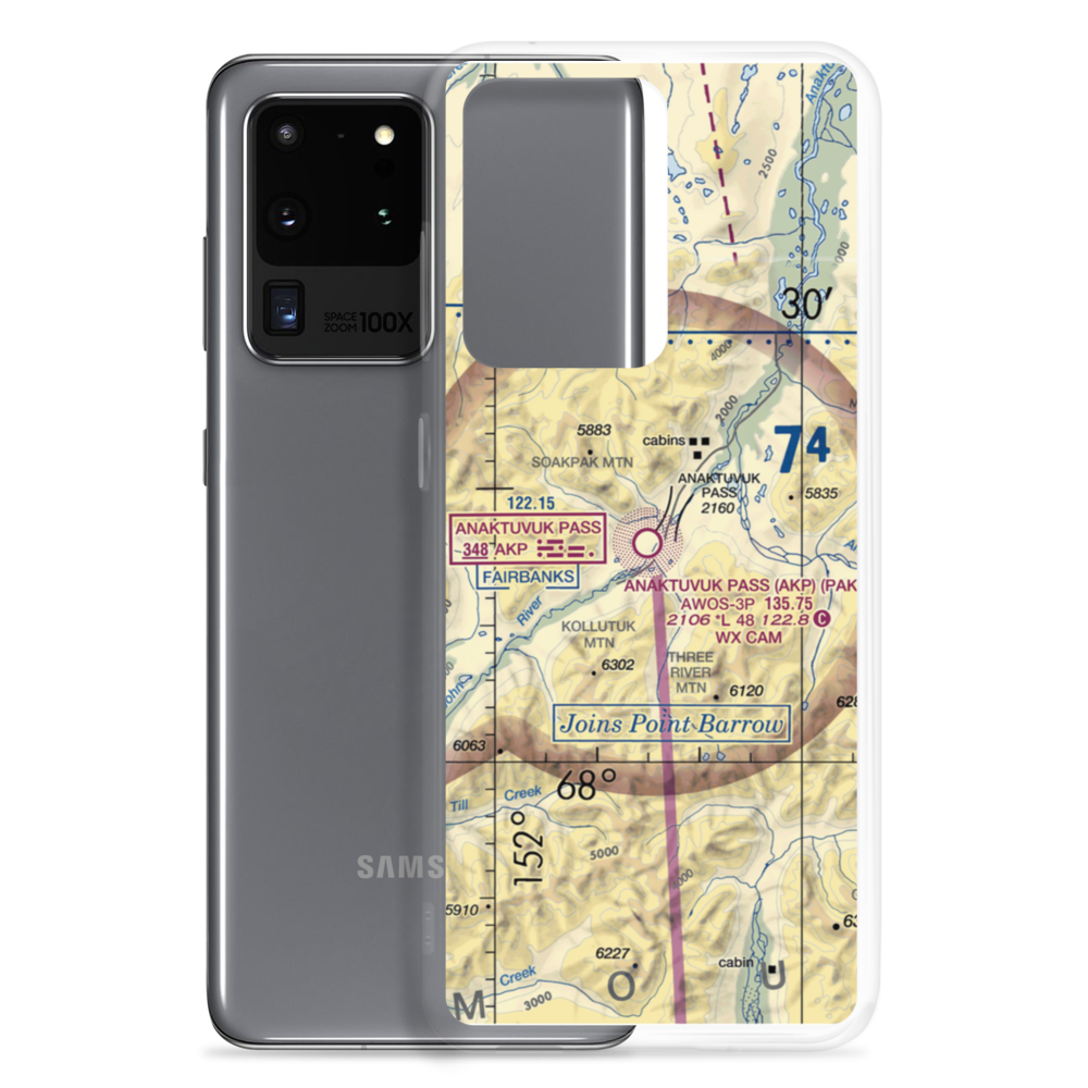 Anaktuvuk Pass Airport (AKP) VFR Sectional Samsung Case Samsung Galaxy S20 Ultra model shown