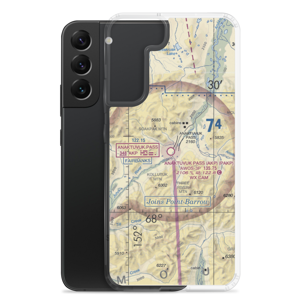Anaktuvuk Pass Airport (AKP) VFR Sectional Samsung Case Samsung Galaxy S22 Plus model shown