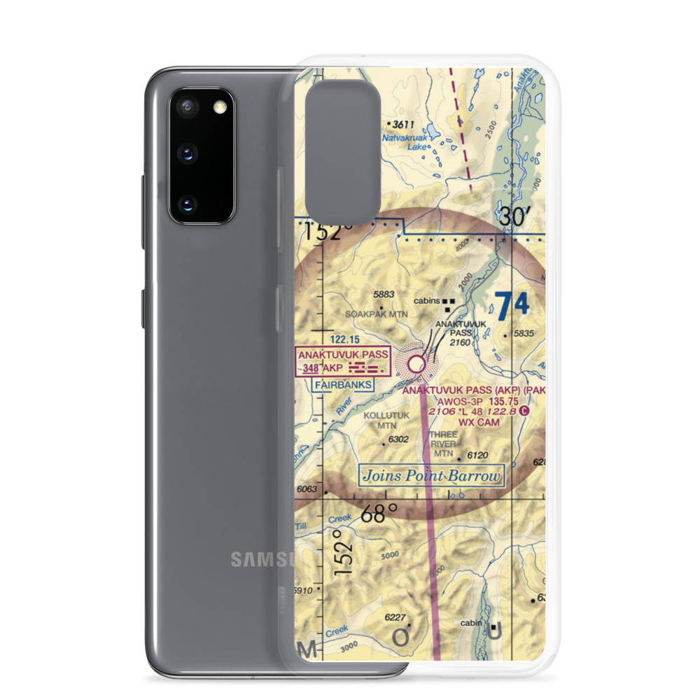 Anaktuvuk Pass Airport (AKP) VFR Sectional Samsung Case Samsung Galaxy S20 model shown