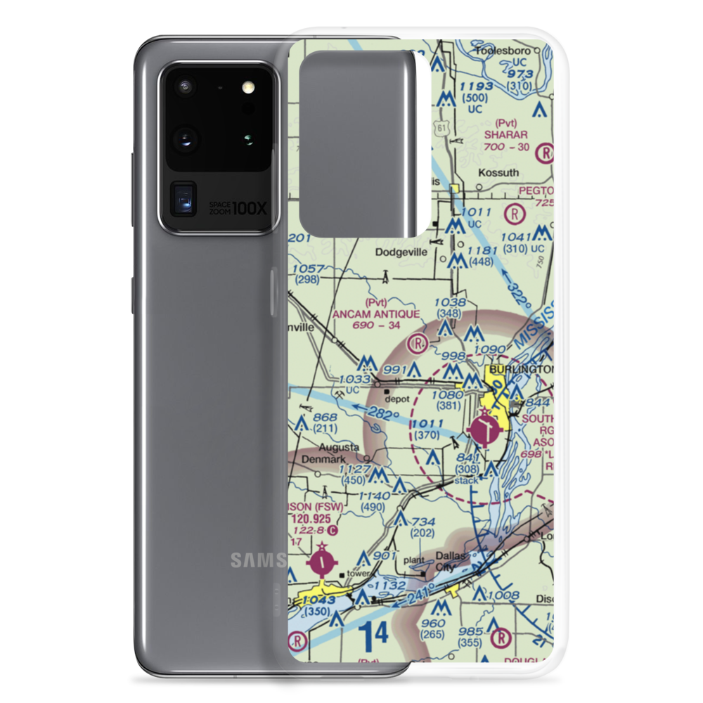 Ancam Antique Airfield (19IA) VFR Sectional Samsung Case Samsung Galaxy S20 Ultra model shown