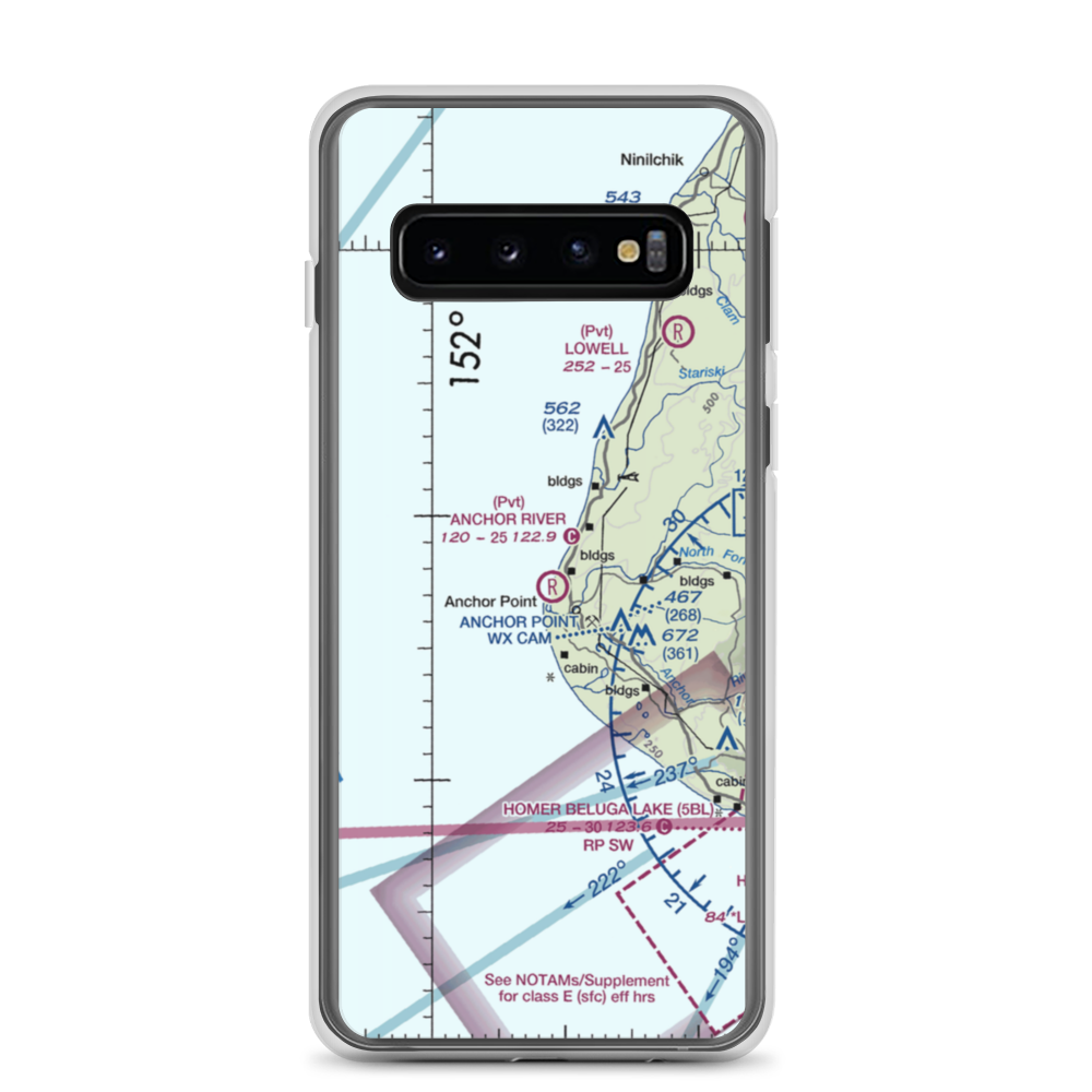 Anchor River Airpark (AK00) VFR Sectional Samsung Case Samsung Galaxy S10 model shown