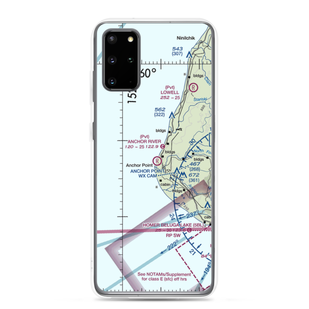 Anchor River Airpark (AK00) VFR Sectional Samsung Case Samsung Galaxy S20 Plus model shown