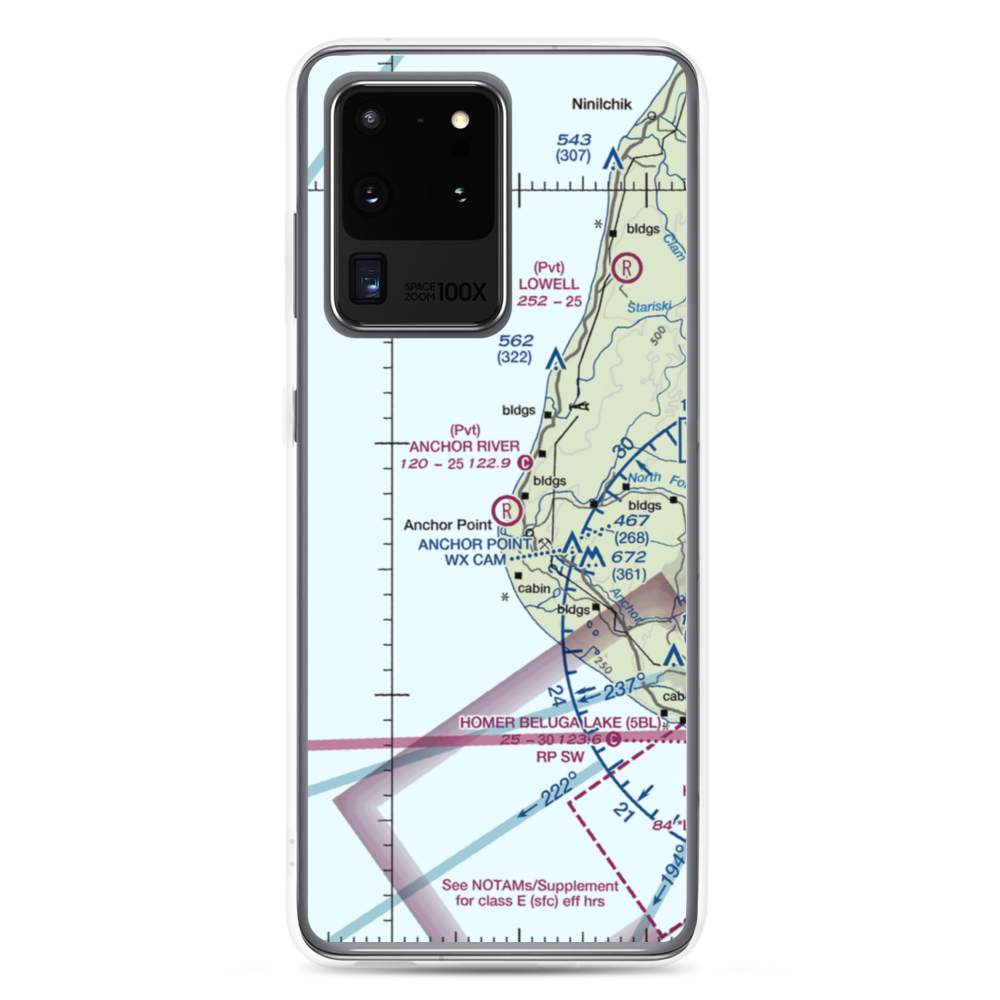 Anchor River Airpark (AK00) VFR Sectional Samsung Case Samsung Galaxy S20 Ultra model shown