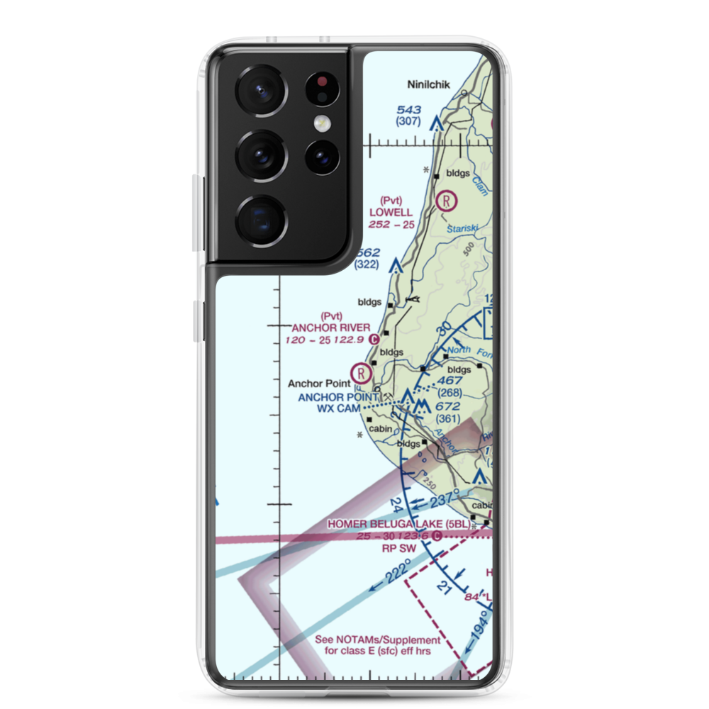 Anchor River Airpark (AK00) VFR Sectional Samsung Case Samsung Galaxy S21 Ultra model shown