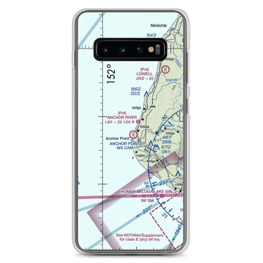 Anchor River Airpark (AK00) VFR Sectional Samsung Case Samsung Galaxy S10+ model shown