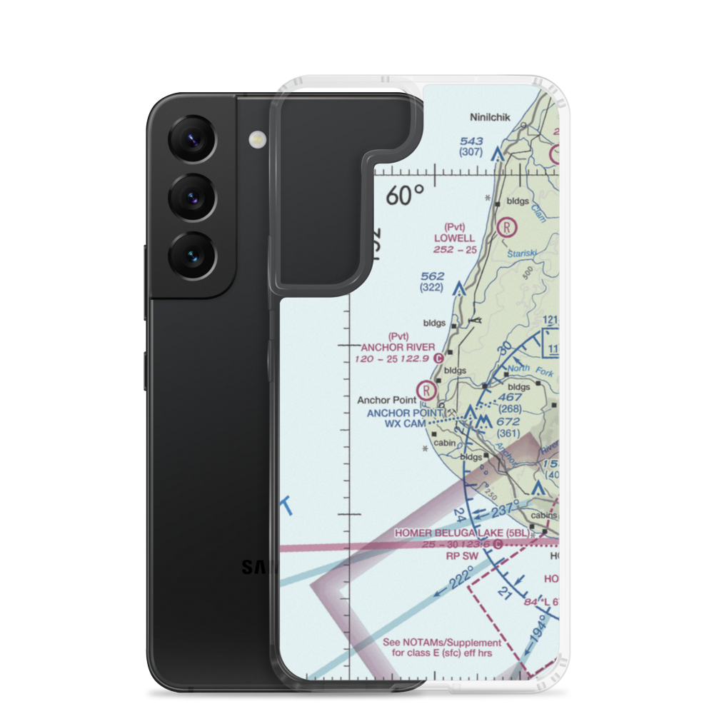 Anchor River Airpark (AK00) VFR Sectional Samsung Case Samsung Galaxy S22 model shown