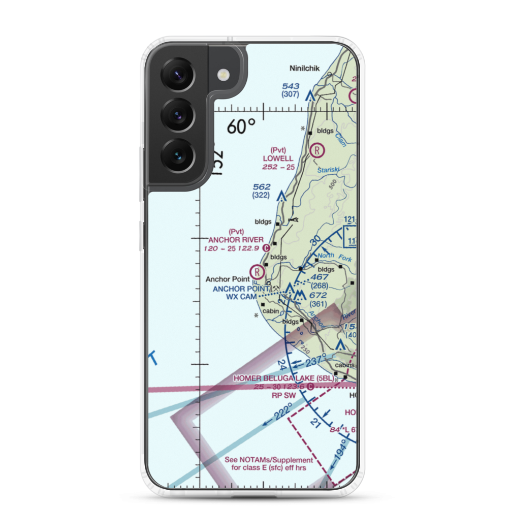 Anchor River Airpark (AK00) VFR Sectional Samsung Case Samsung Galaxy S22 Plus model shown