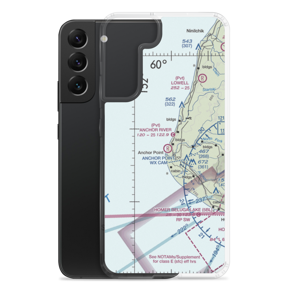 Anchor River Airpark (AK00) VFR Sectional Samsung Case Samsung Galaxy S22 Plus model shown