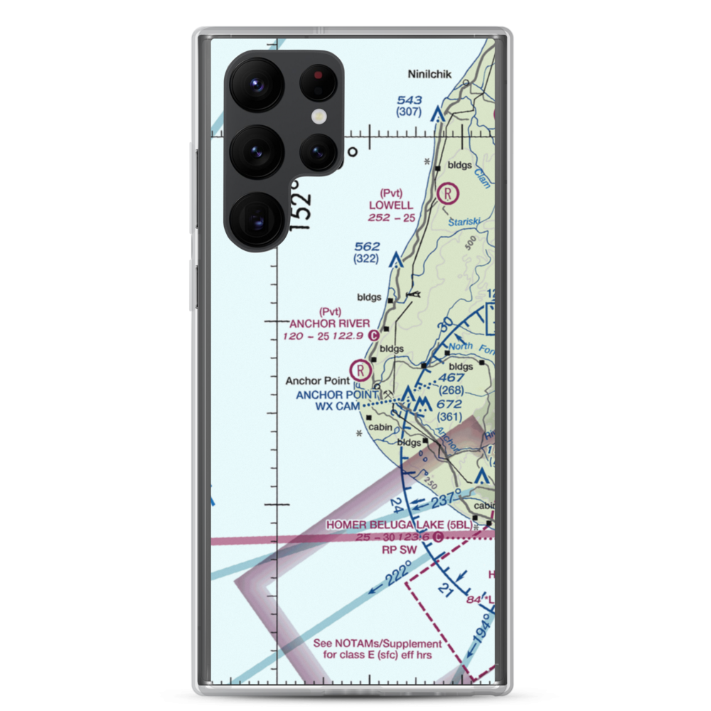 Anchor River Airpark (AK00) VFR Sectional Samsung Case Samsung Galaxy S22 Ultra model shown
