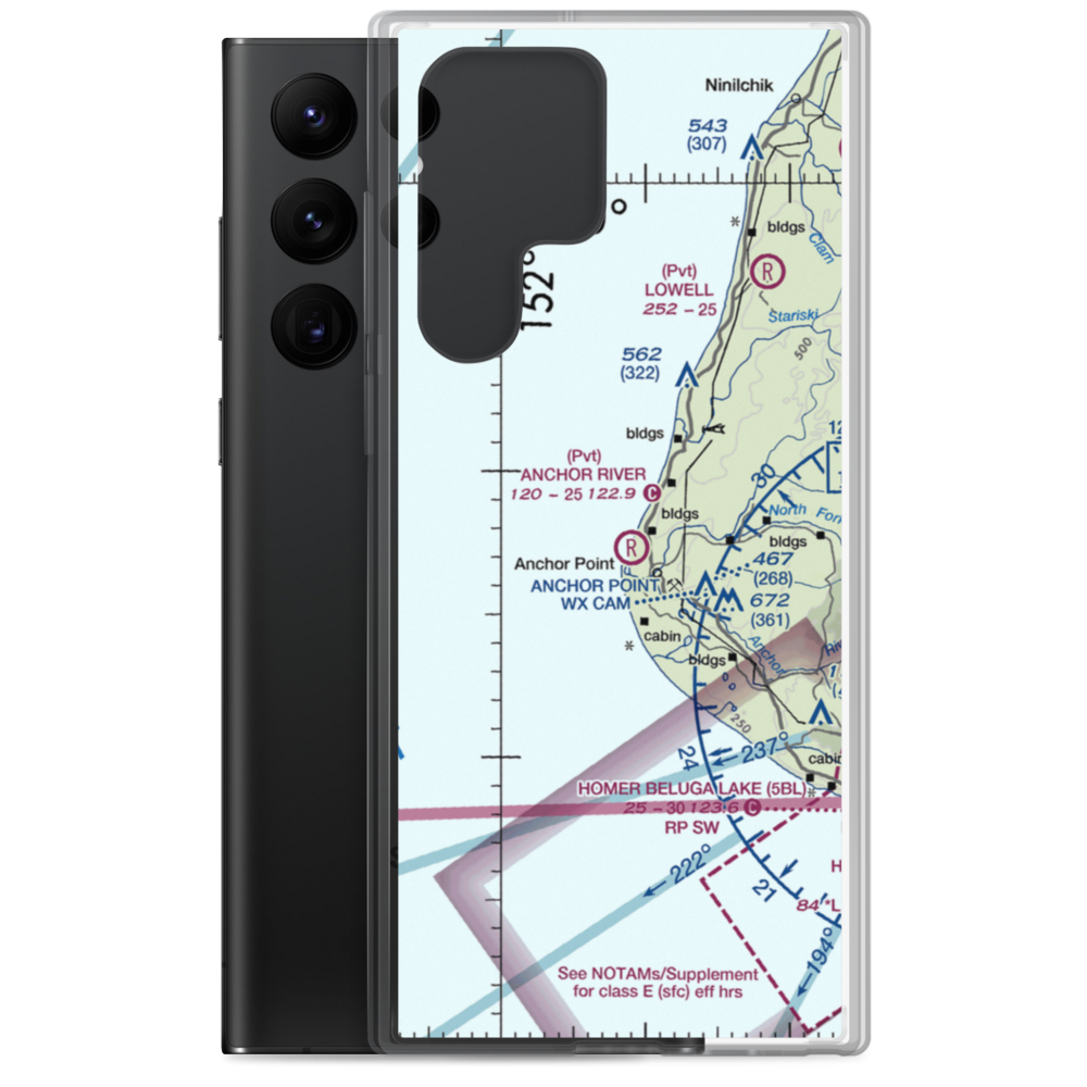 Anchor River Airpark (AK00) VFR Sectional Samsung Case Samsung Galaxy S22 Ultra model shown