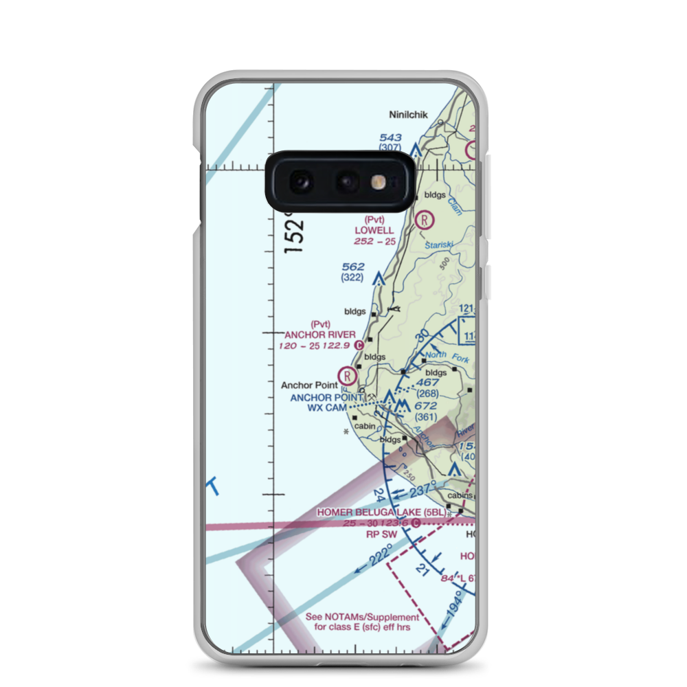 Anchor River Airpark (AK00) VFR Sectional Samsung Case Samsung Galaxy S10e model shown