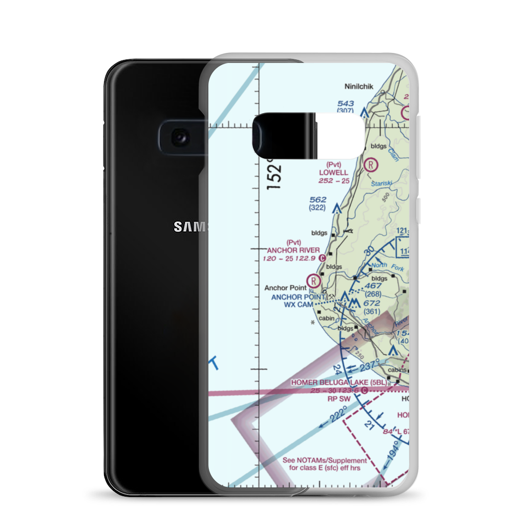 Anchor River Airpark (AK00) VFR Sectional Samsung Case Samsung Galaxy S10e model shown