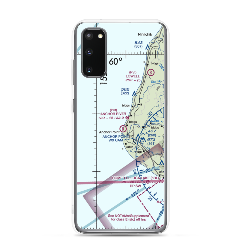 Anchor River Airpark (AK00) VFR Sectional Samsung Case Samsung Galaxy S20 model shown