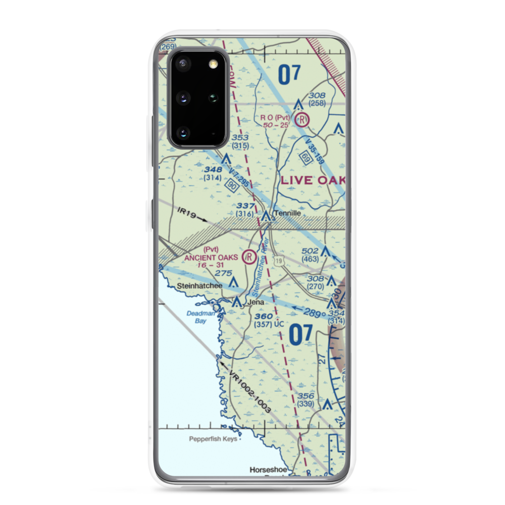 Ancient Oaks Airport (39FD) VFR Sectional Samsung Case Samsung Galaxy S20 Plus model shown