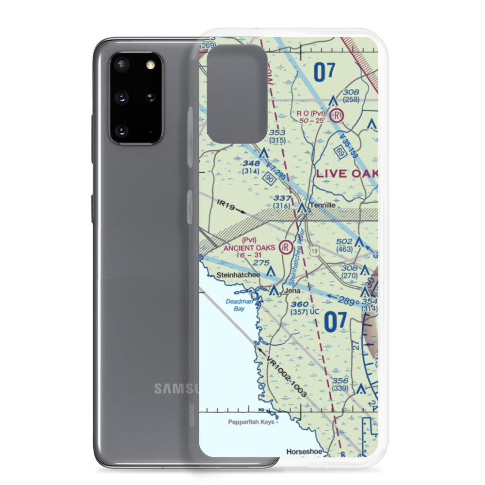 Ancient Oaks Airport (39FD) VFR Sectional Samsung Case Samsung Galaxy S20 Plus model shown