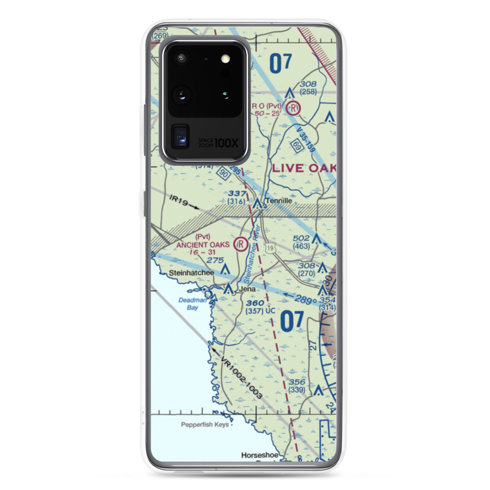 Ancient Oaks Airport (39FD) VFR Sectional Samsung Case Samsung Galaxy S20 Ultra model shown