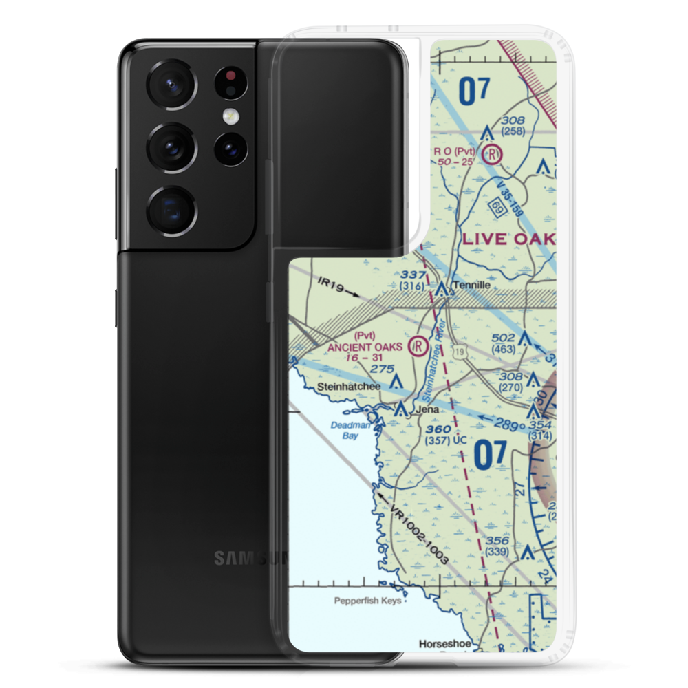 Ancient Oaks Airport (39FD) VFR Sectional Samsung Case Samsung Galaxy S21 Ultra model shown