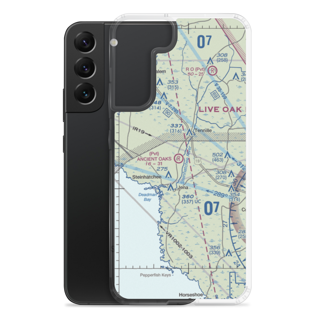 Ancient Oaks Airport (39FD) VFR Sectional Samsung Case Samsung Galaxy S22 Plus model shown