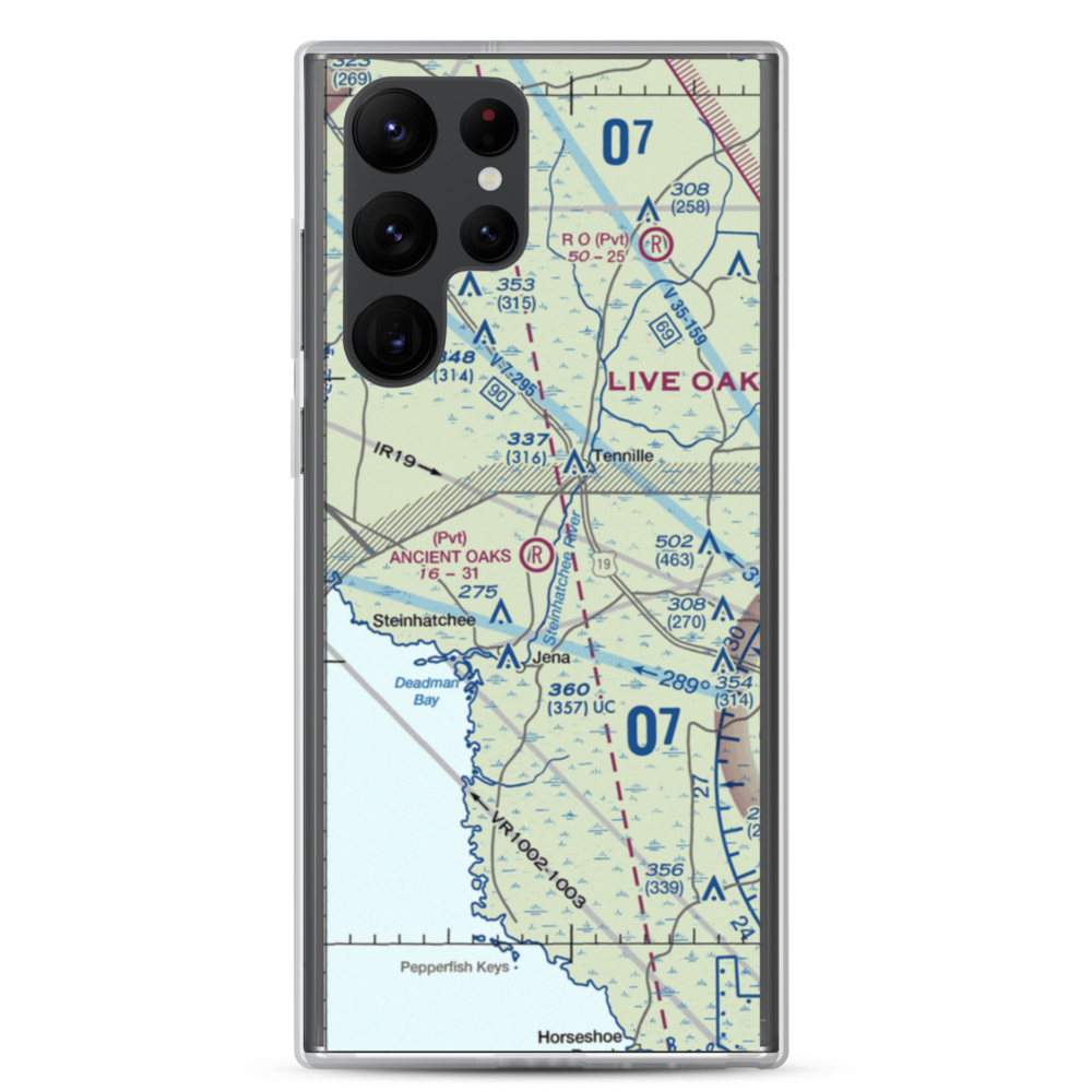 Ancient Oaks Airport (39FD) VFR Sectional Samsung Case Samsung Galaxy S22 Ultra model shown