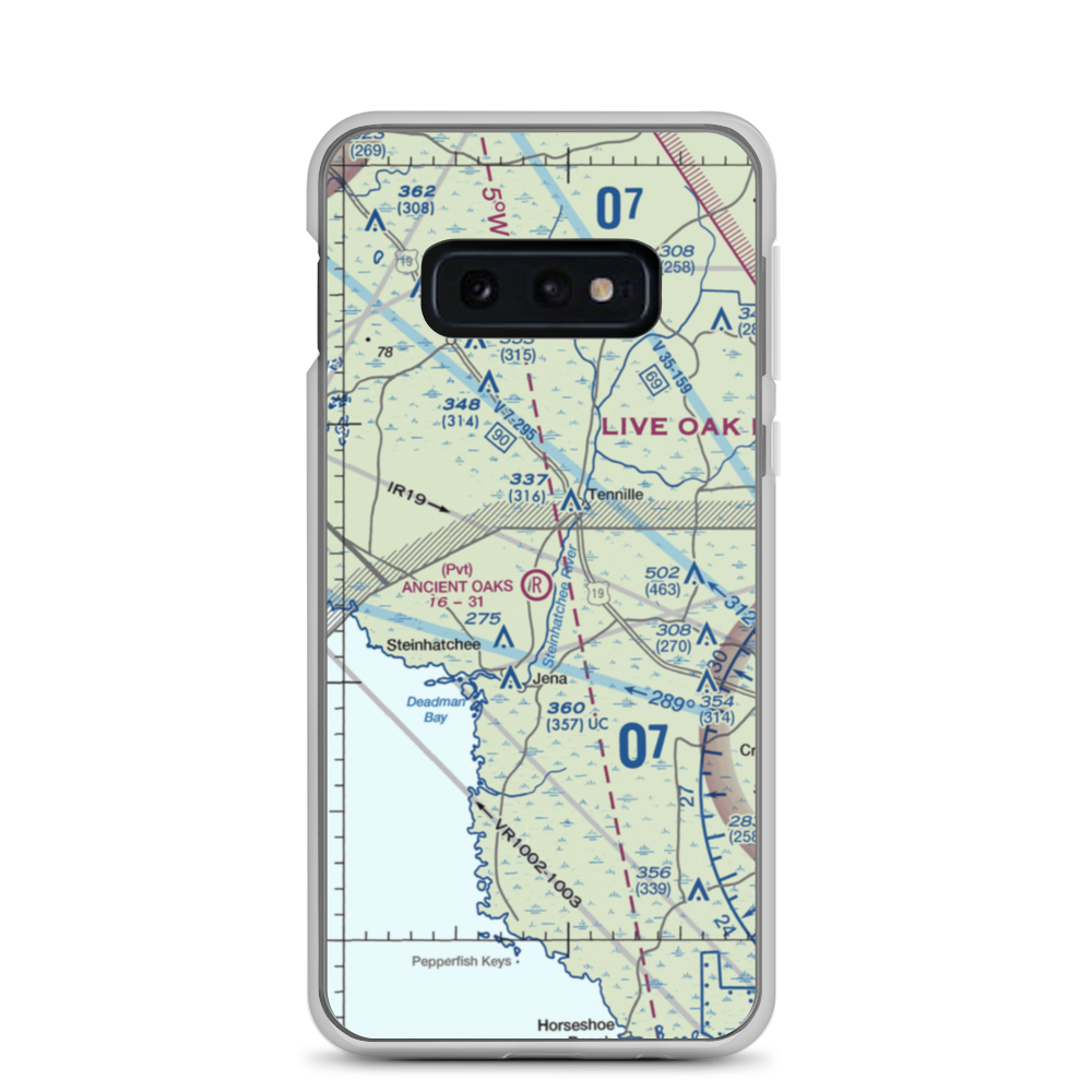 Ancient Oaks Airport (39FD) VFR Sectional Samsung Case Samsung Galaxy S10e model shown