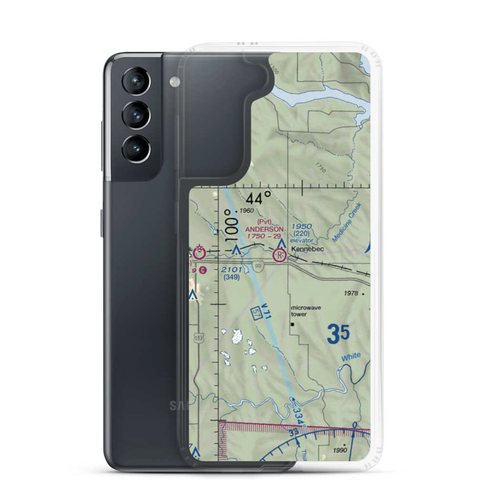 Anderson Aerial Spraying Airport (SD78) VFR Sectional Samsung Case Samsung Galaxy S21 model shown