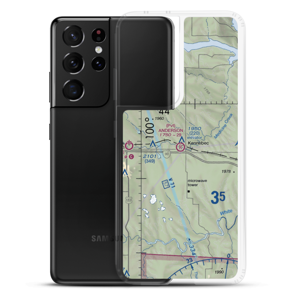 Anderson Aerial Spraying Airport (SD78) VFR Sectional Samsung Case Samsung Galaxy S21 Ultra model shown