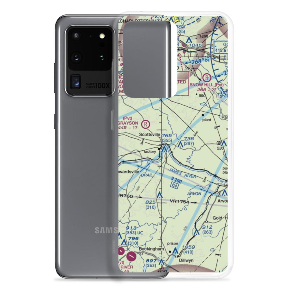 Anderson Airport (99VA) VFR Sectional Samsung Case Samsung Galaxy S20 Ultra model shown