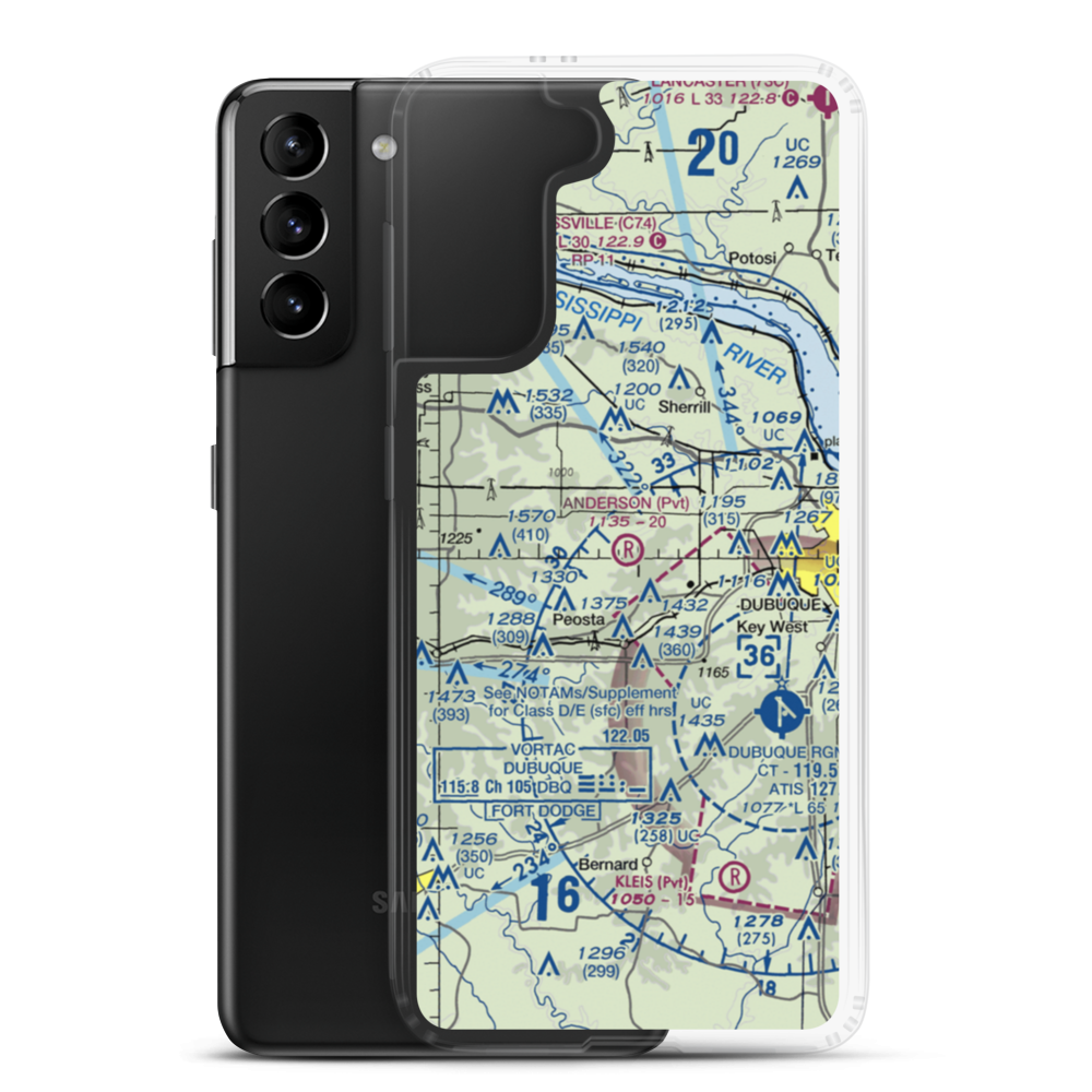 Anderson Airport (IA54) VFR Sectional Samsung Case Samsung Galaxy S21 Plus model shown