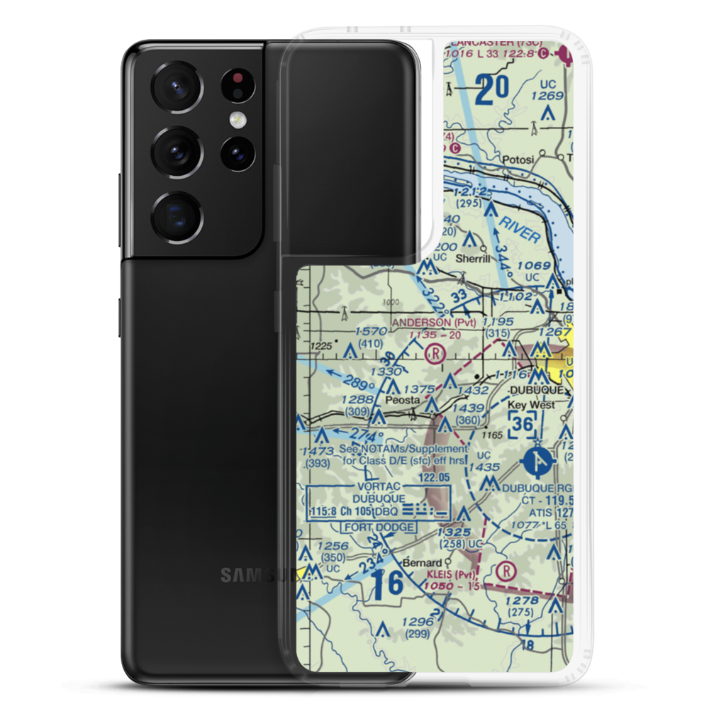 Anderson Airport (IA54) VFR Sectional Samsung Case Samsung Galaxy S21 Ultra model shown