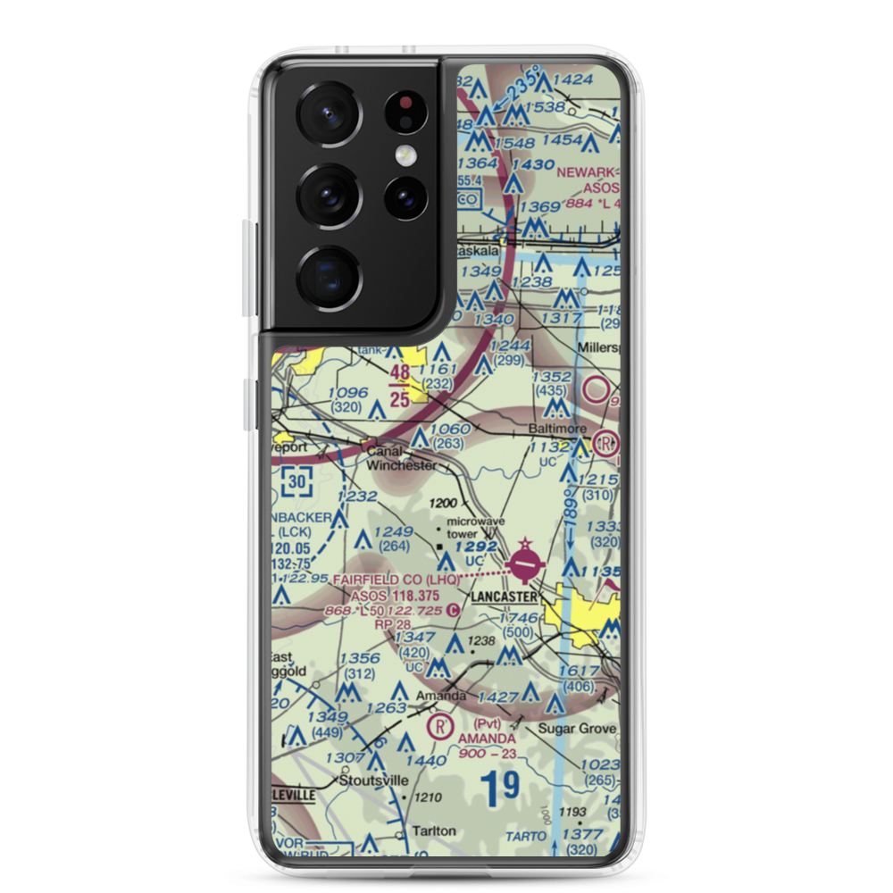 Anderson Airport (OH43) VFR Sectional Samsung Case Samsung Galaxy S21 Ultra model shown