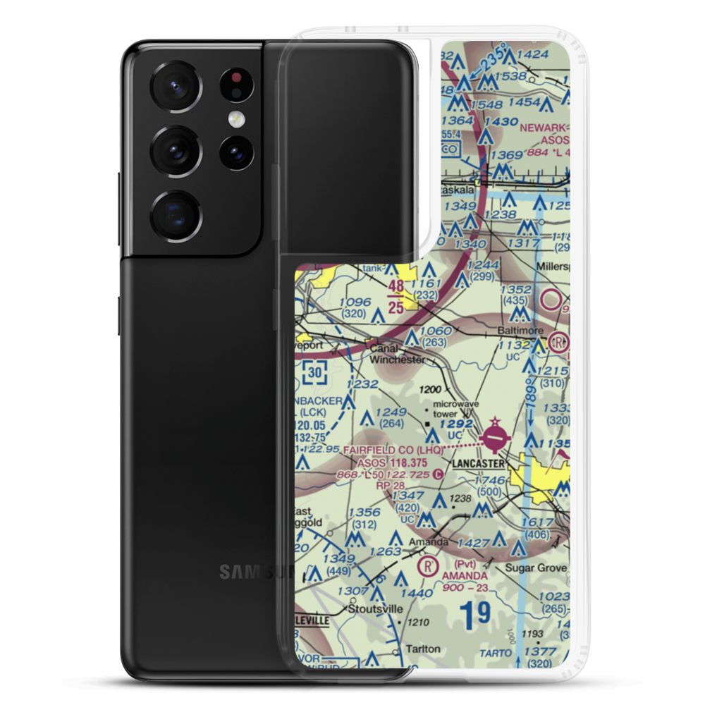 Anderson Airport (OH43) VFR Sectional Samsung Case Samsung Galaxy S21 Ultra model shown