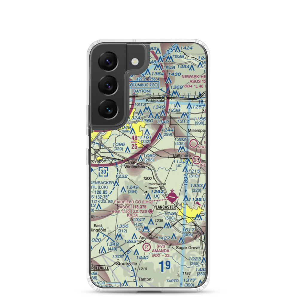 Anderson Airport (OH43) VFR Sectional Samsung Case Samsung Galaxy S22 model shown