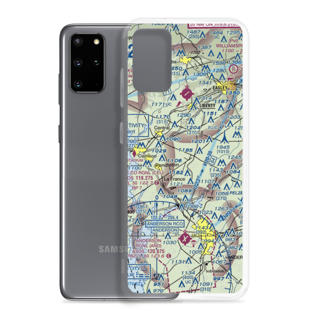 Anderson Airport (SC80) VFR Sectional Samsung Case Samsung Galaxy S20 Plus model shown