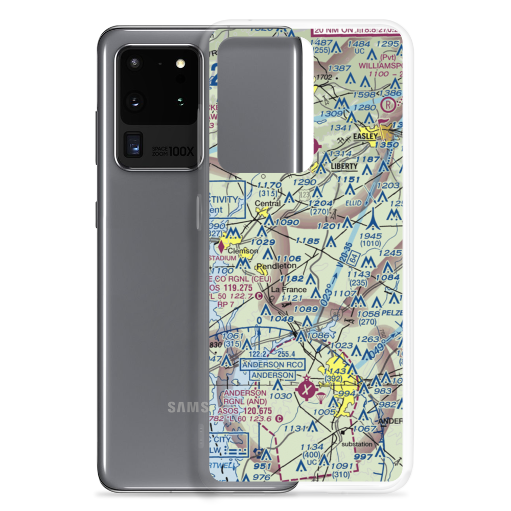 Anderson Airport (SC80) VFR Sectional Samsung Case Samsung Galaxy S20 Ultra model shown