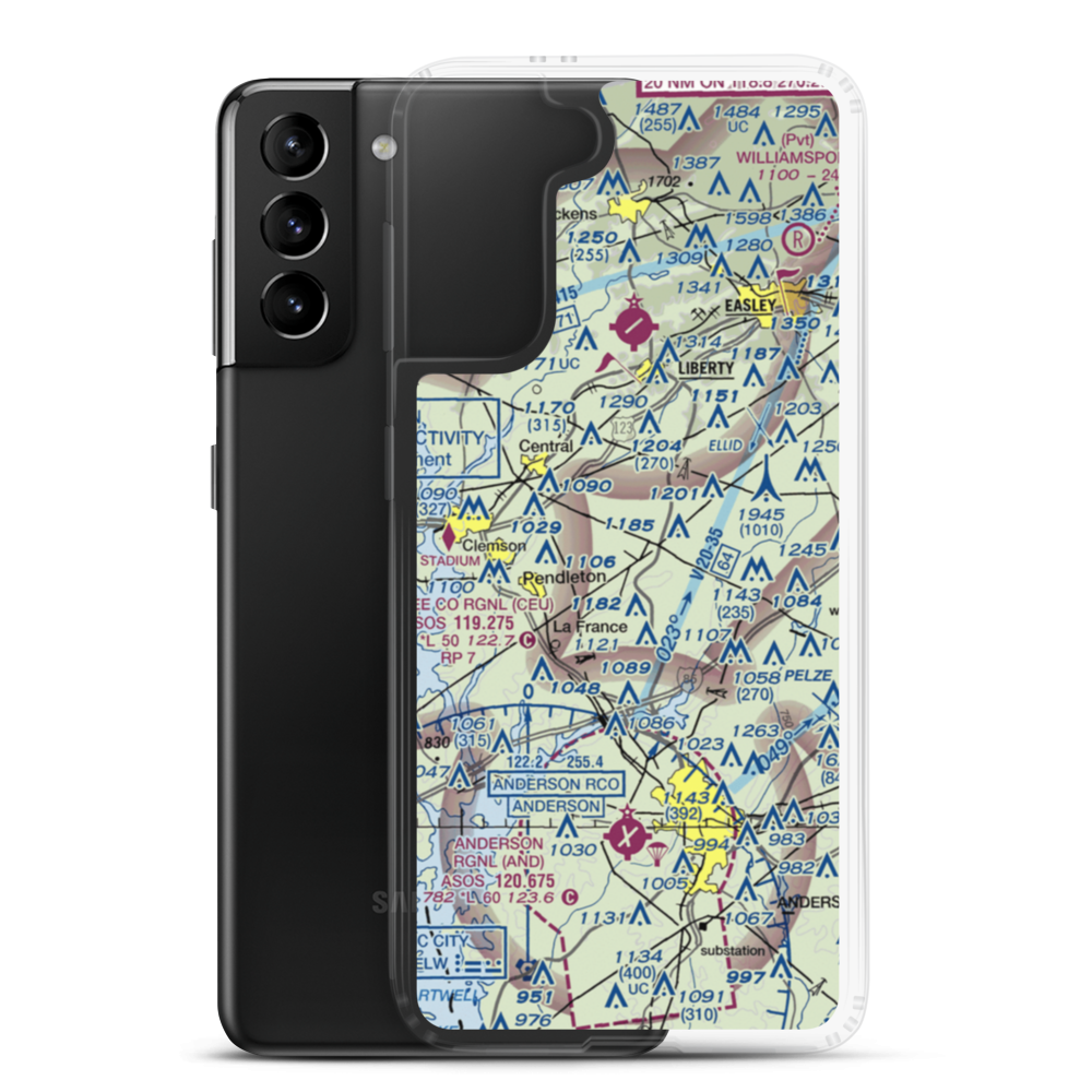 Anderson Airport (SC80) VFR Sectional Samsung Case Samsung Galaxy S21 Plus model shown
