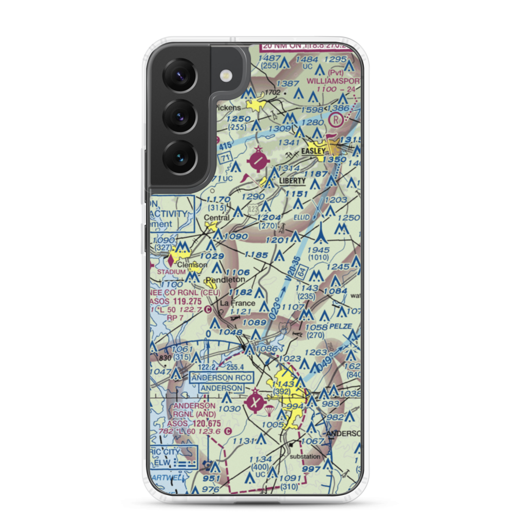 Anderson Airport (SC80) VFR Sectional Samsung Case Samsung Galaxy S22 Plus model shown