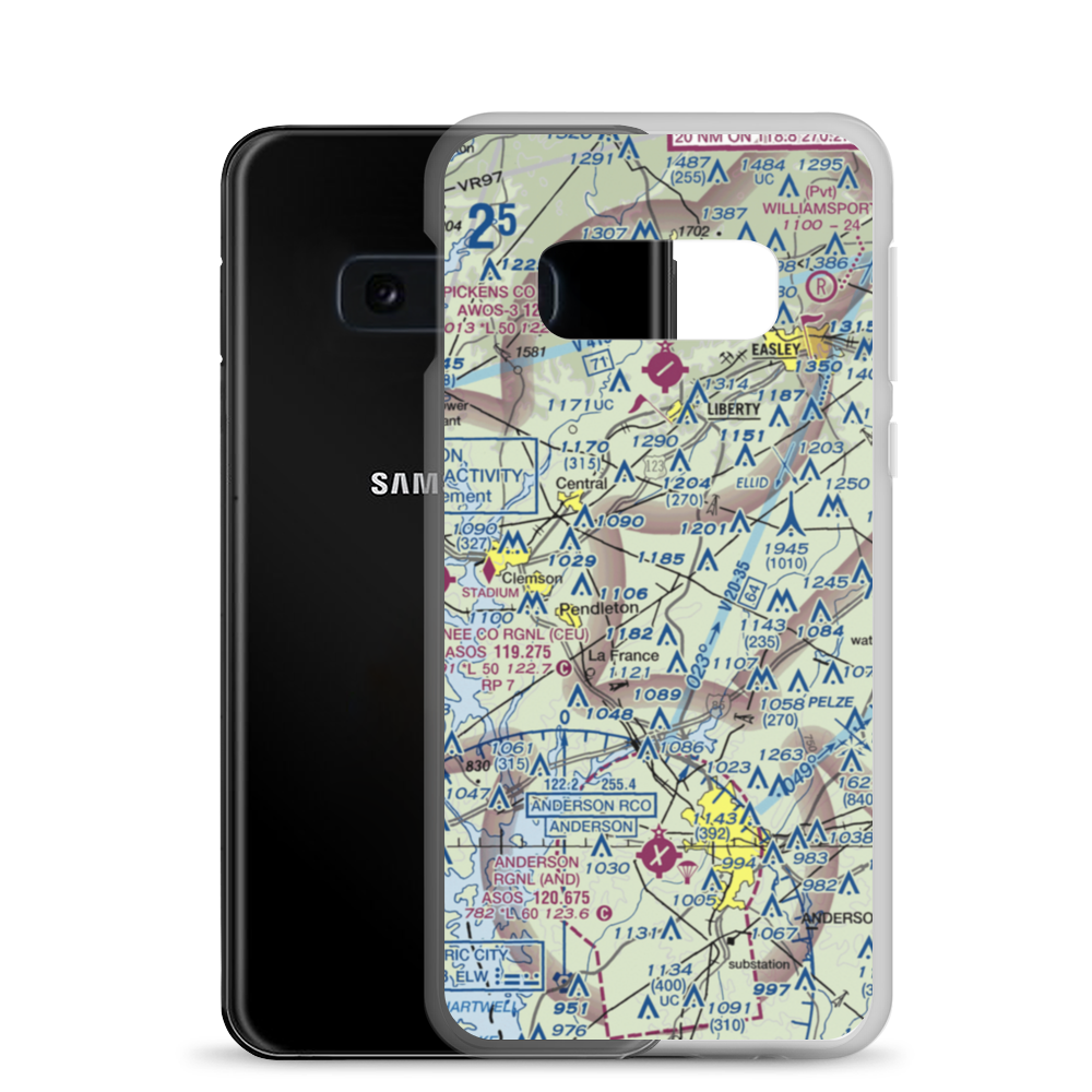 Anderson Airport (SC80) VFR Sectional Samsung Case Samsung Galaxy S10e model shown