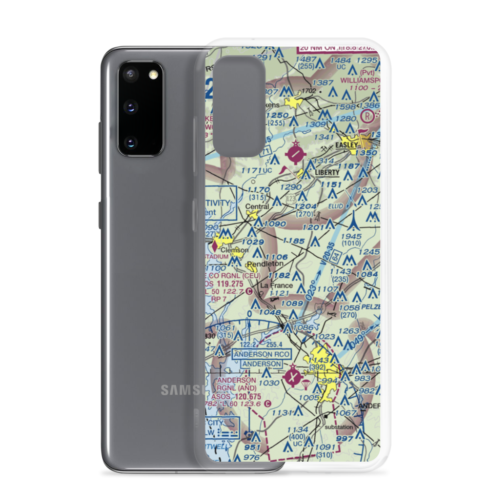 Anderson Airport (SC80) VFR Sectional Samsung Case Samsung Galaxy S20 model shown