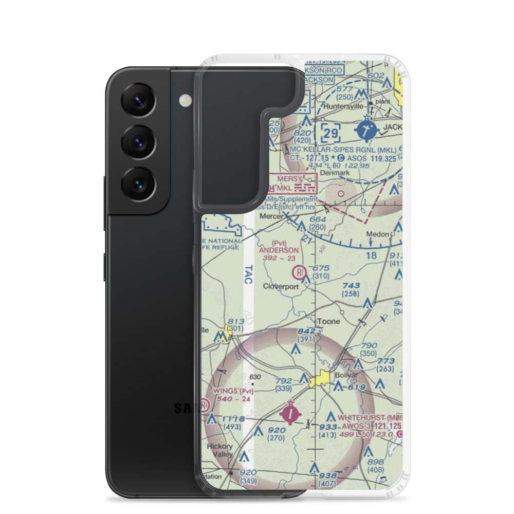 Anderson Airport (TN37) VFR Sectional Samsung Case Samsung Galaxy S22 model shown