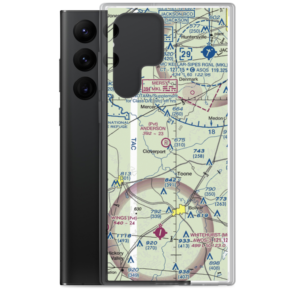 Anderson Airport (TN37) VFR Sectional Samsung Case Samsung Galaxy S22 Ultra model shown